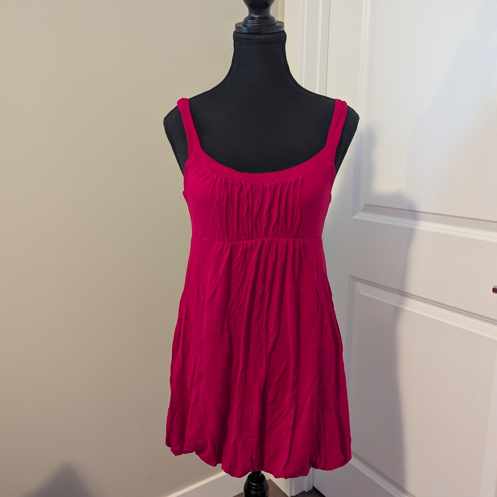 🌺3/$10🌺 GARAGE | Fuschia Pink Sleeveless Stretchy Bubble Skirt Dress, Small